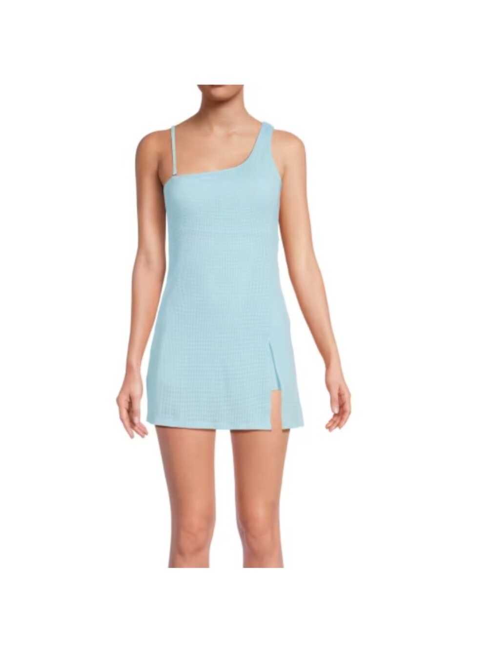 Beach Riot Harlee Asymmetric Blue One-Shoulder Mini Athletic Dress